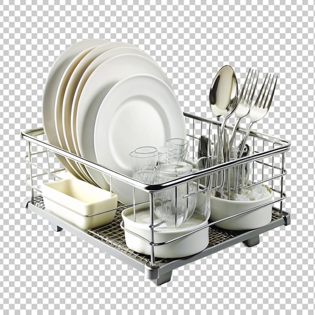 PSD arrière-plan transparent isolé pour le rack à vaisselle