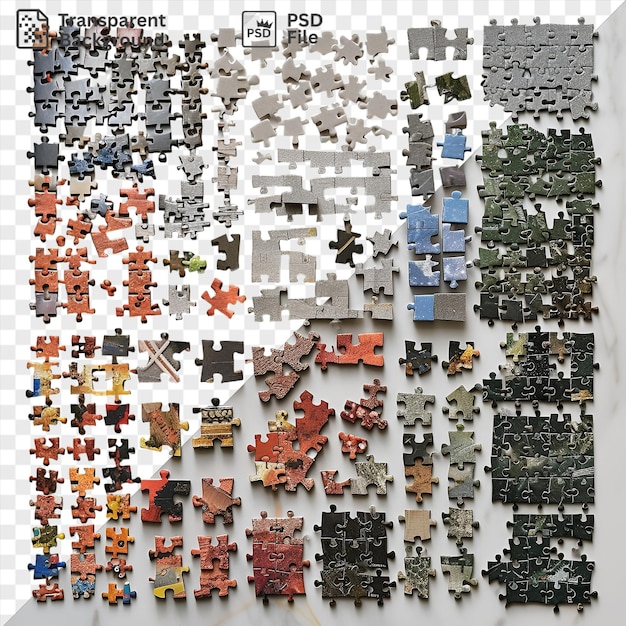 Arrière-plan Transparent Avec Un Jeu De Puzzles Isolés De Différentes Formes, Tailles Et Couleurs