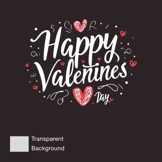 PSD arrière-plan transparent logo typographique joyeux jour de la saint-valentin petit ami et petite amie romantique
