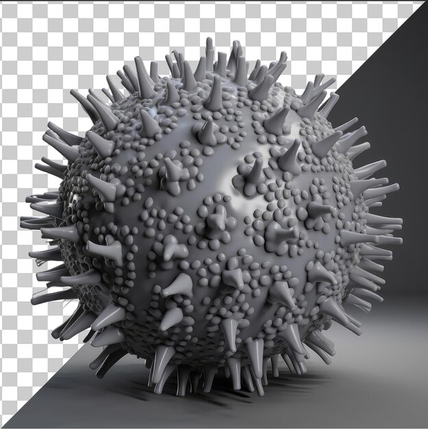 PSD arrière-plan transparent avec un objet isolé photographique réaliste virologue _ s modèle de virus