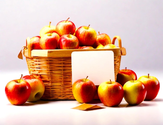 PSD arrière-plan transparent avec un panier de pommes