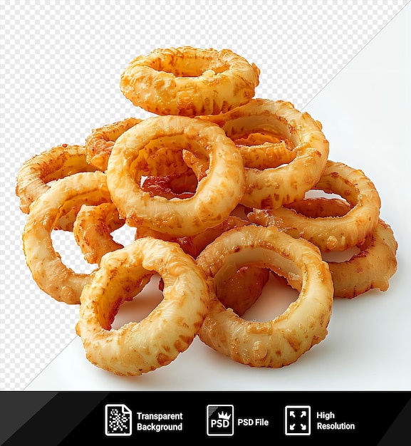 PSD arrière-plan transparent pile d'anneaux d'oignons frits png clipart png