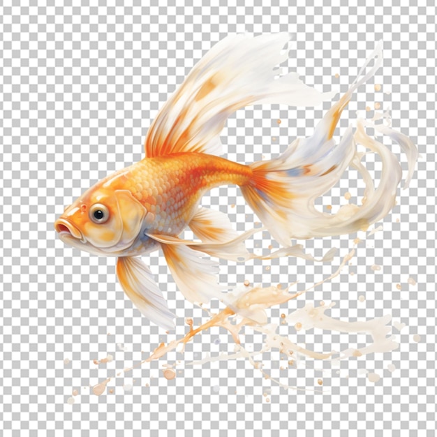 Arrière-plan Transparent Poisson D'aquarium D'or Oranda D'or