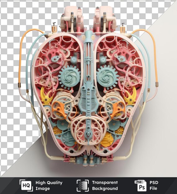 PSD arrière-plan transparent psd photographique réaliste bioingénieur _ s organe imprimé en 3d comme structure du corps humain