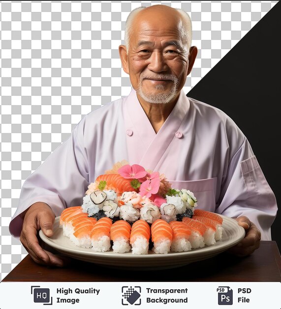 PSD arrière-plan transparent psd photographique réaliste chef de sushi _ s sushi l'art du sushi