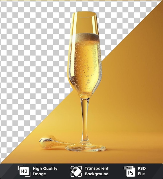 PSD arrière-plan transparent psd verre moelleux de champagne sur la table