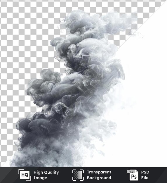 PSD arrière-plan transparent avec des taches de brouillard nébuleux isolées symbole vectoriel fumée grise brumeuse sur un fond isolé