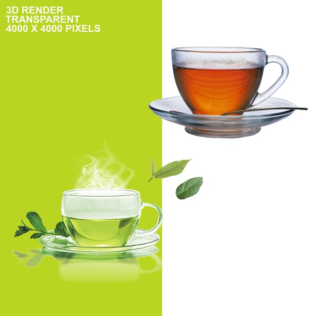 Arrière-plan transparent de thé vert