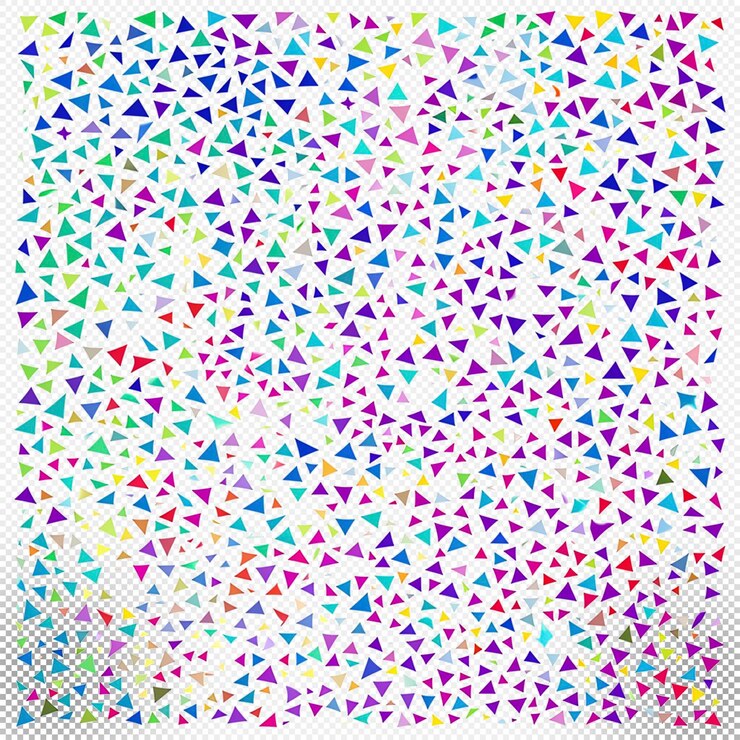 PSD arrière-plan triangulaire coloré en confetti transparent