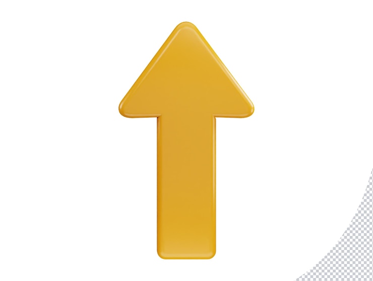 PSD arrow icon on 3d rendering vector illustration