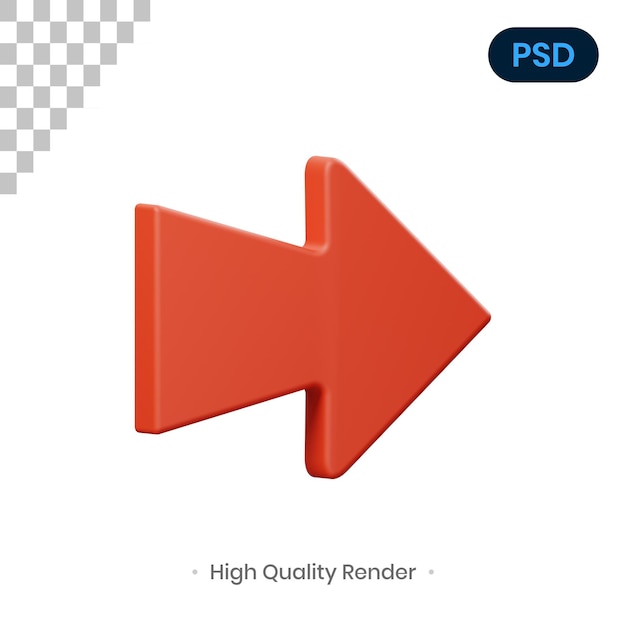 Arrow Right 3D Render Illustration Premium Psd