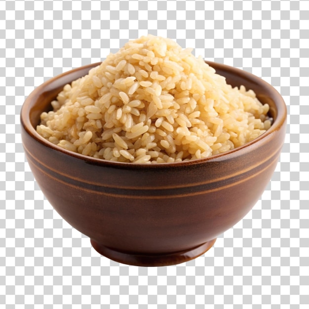 Arroz castanho em arco isolado em fundo transparente