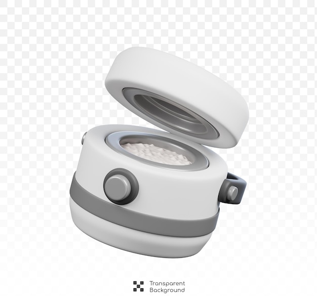 Arroz cocinero utensilios de cocina y icono de cocina en fondo transparente 3d Render