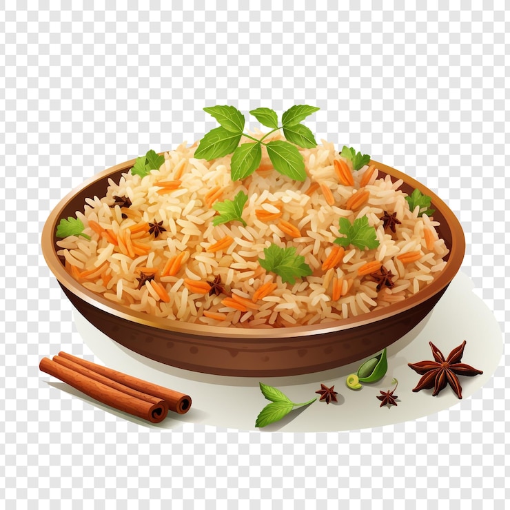 PSD arroz com pequi isolado em fundo transparente