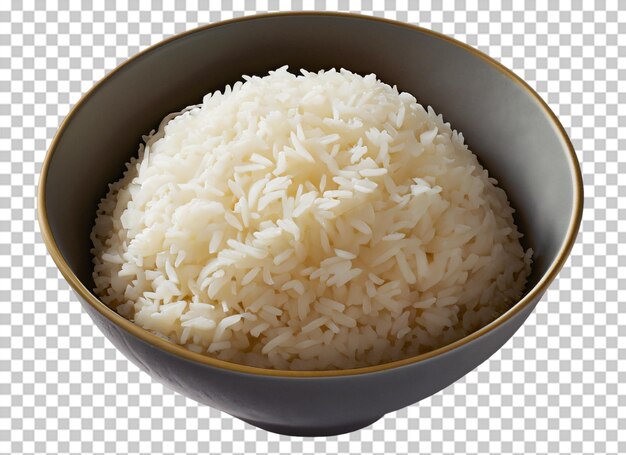 PSD arroz cozido numa tigela com fundo transparente