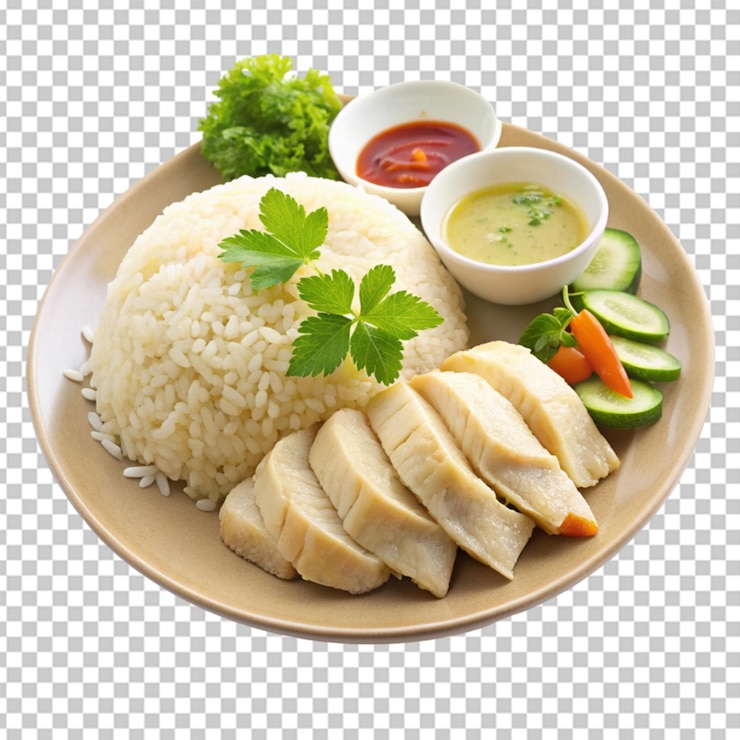 PSD arroz de frango hainanês fundo transparente