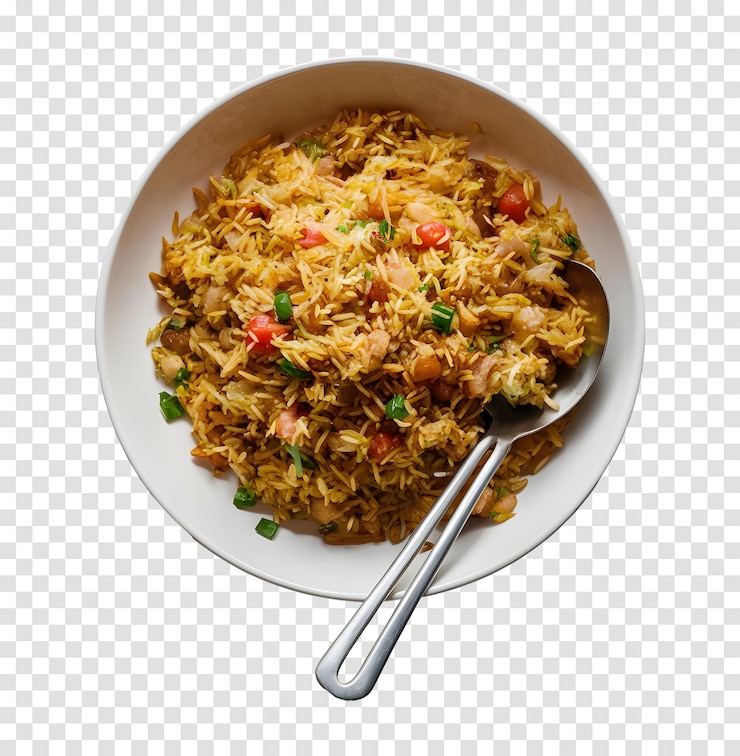 PSD arroz frito isolado em fundo transparente freepik