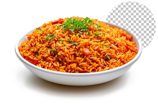 PSD arroz jollof un plato popular de áfrica occidental en un fondo transparente