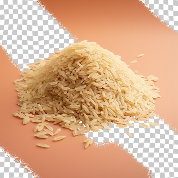 PSD arroz parboilizado de grão longo empilhado em fundo transparente