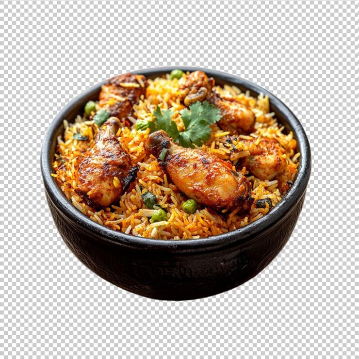 El arroz de pollo Biryani en el tazón