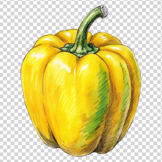 PSD art en capsicum jaune isolé sur un fond transparent