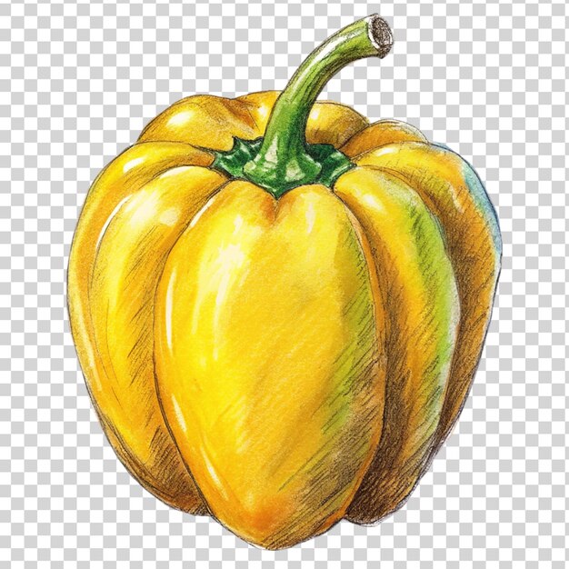 PSD art en capsicum jaune isolé sur un fond transparent