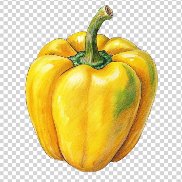 PSD art en capsicum jaune isolé sur un fond transparent