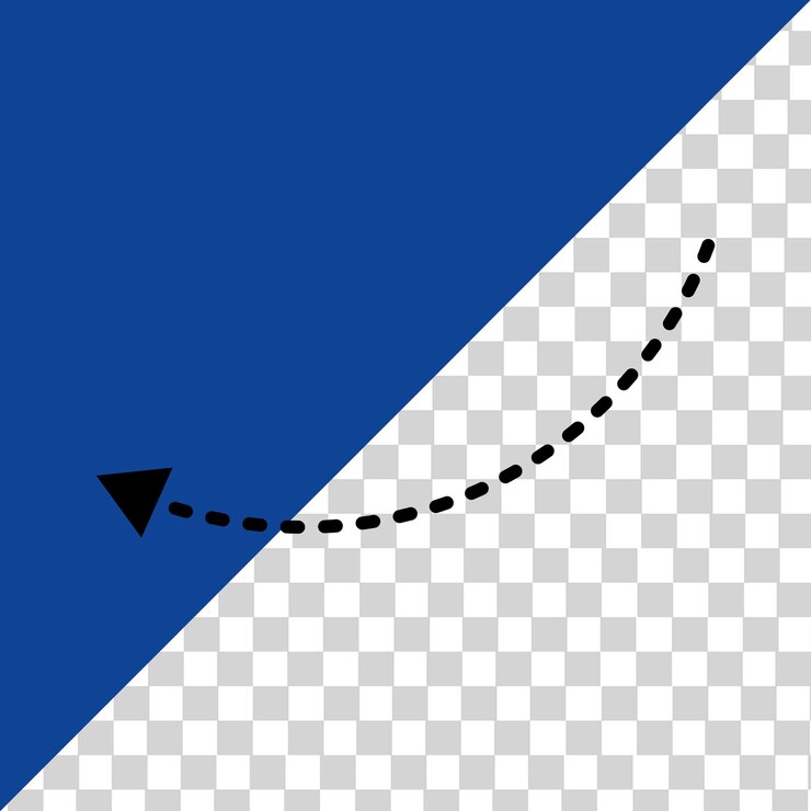 PSD art clip en ligne de flèche pointillée dessinée à la main png