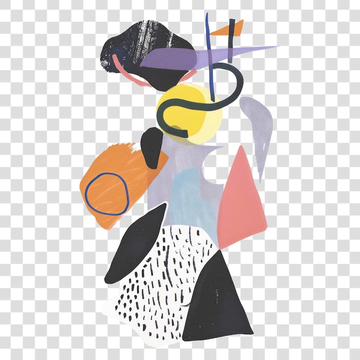 PSD l'art contemporain de l'illustration énergique de la png