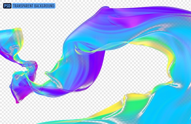 PSD art courbes d'ondes colorées fond de flux abstrait rendu 3d