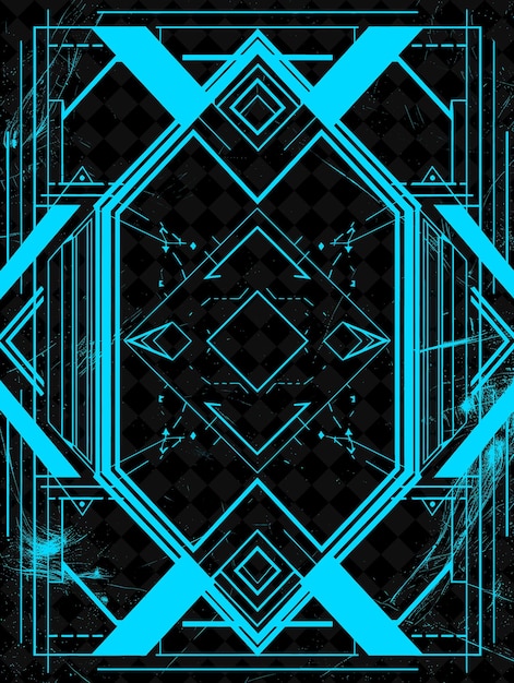 Art Deco Frame Border con formas geométricas y líneas afiladas Diseños abstractos PNG creativos