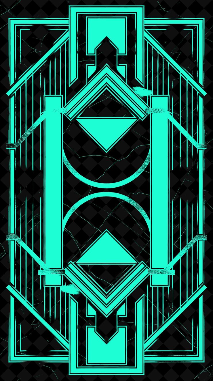 PSD art deco glam frame border com formas geométricas e metalli designs abstratos png criativos