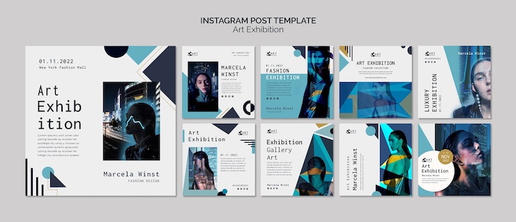 PSD art exhibition gallery instagram posts collection