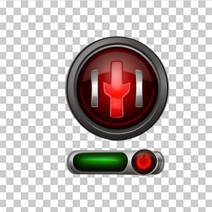 PSD art illustration of red and green power onoff button icon set