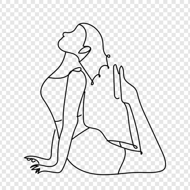 L'art de la ligne de pose de yoga