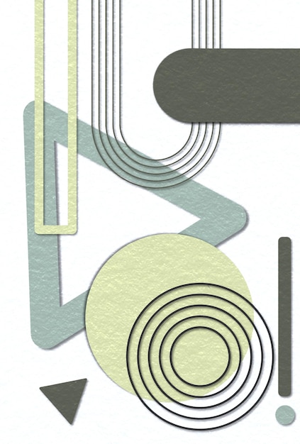 Art mural abstrait Formes géométriques simples avec une couleur verte pastel