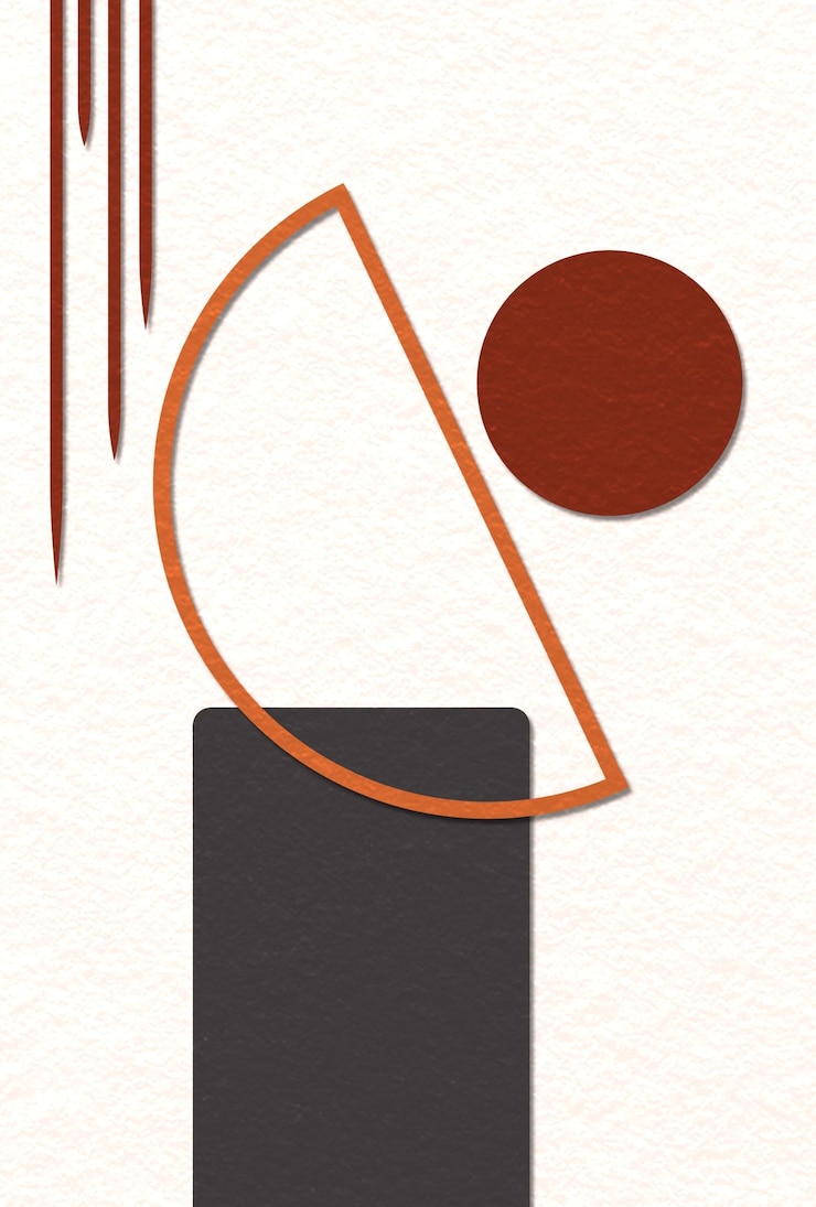 PSD art mural moderne avec des éléments de conception de formes et de lignes abstraites avec des effets de texture et d'ombre