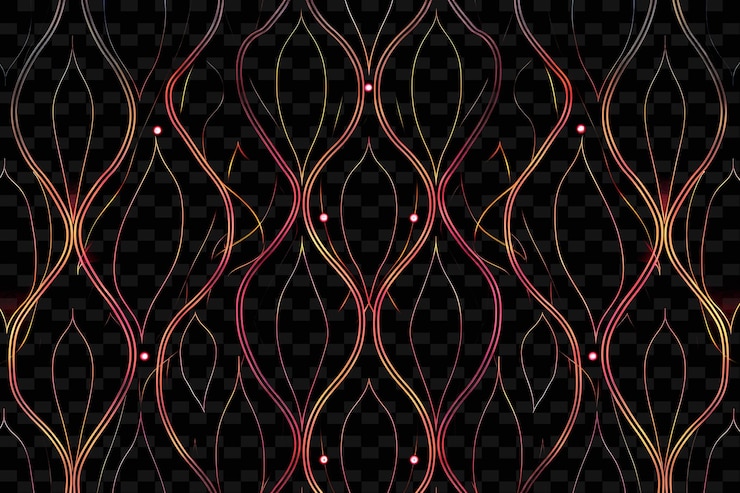 PSD art nouveau inspirado trellises arte de pixel com linhas fluentes textura criativa desenhos de itens de néon y2k