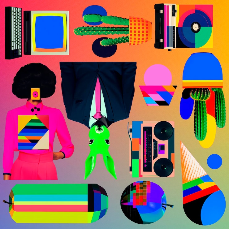 PSD art numérique abstrait coloré