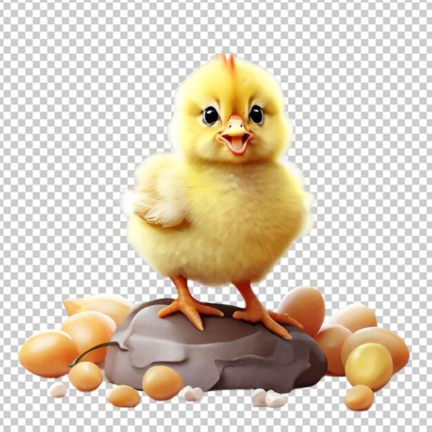 PSD l'art d'un personnage d'un poussin bébé de poulet