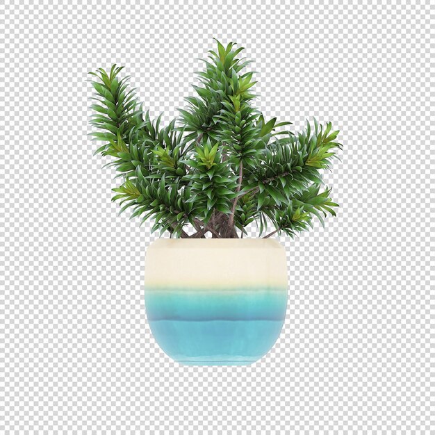 Art de plantes vertes maquettes 3d plantes d'intérieur dans des fleurs