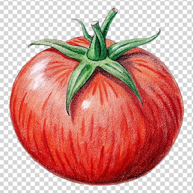PSD l'art de la tomate rouge isolé sur un fond transparent