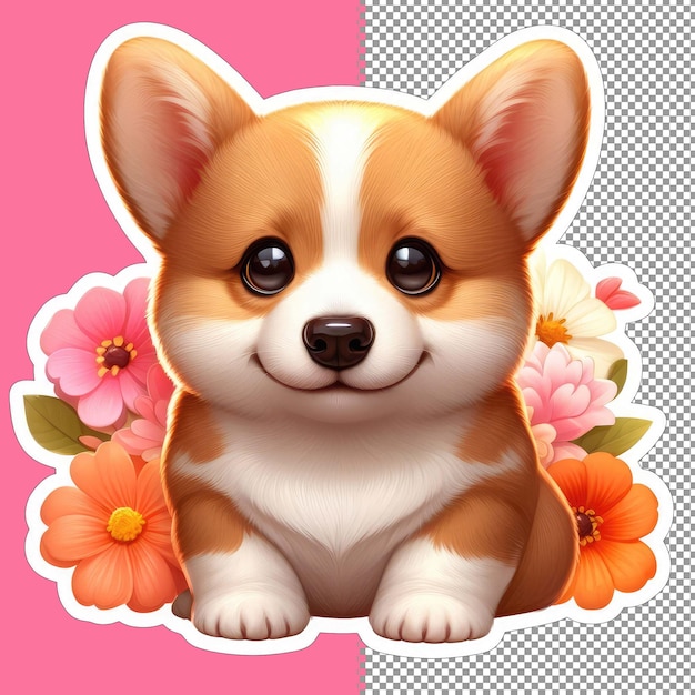 PSD art vectoriel de chiot ludique en png