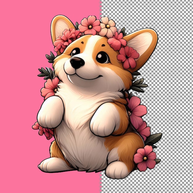 PSD art vectoriel de chiot ludique en png