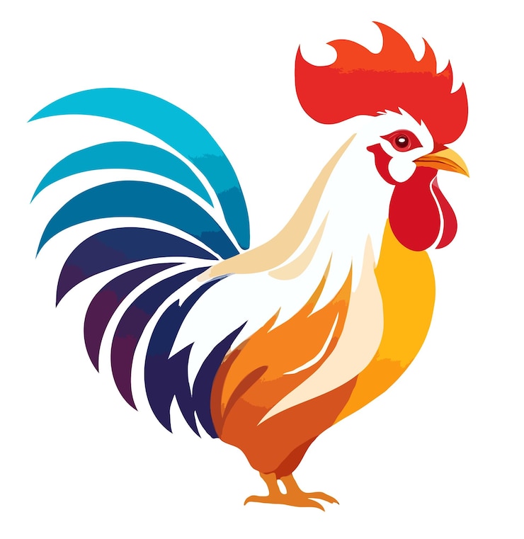 PSD l'art vectoriel du coq l'illustration graphique urbaine moderne de l'animal