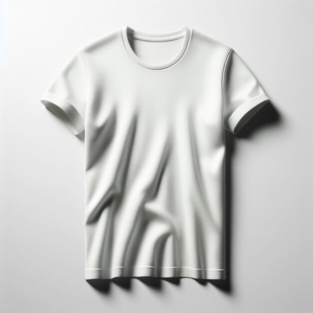 Art Vectoriel Hyper-réaliste Tissu Blanc Vcollar T-shirt Maquette Maquette Arrière-plan Blanc Isolé