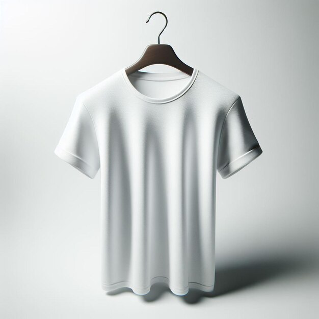 PSD art vectoriel hyper-réaliste tissu blanc vcollar t-shirt maquette maquette arrière-plan blanc isolé