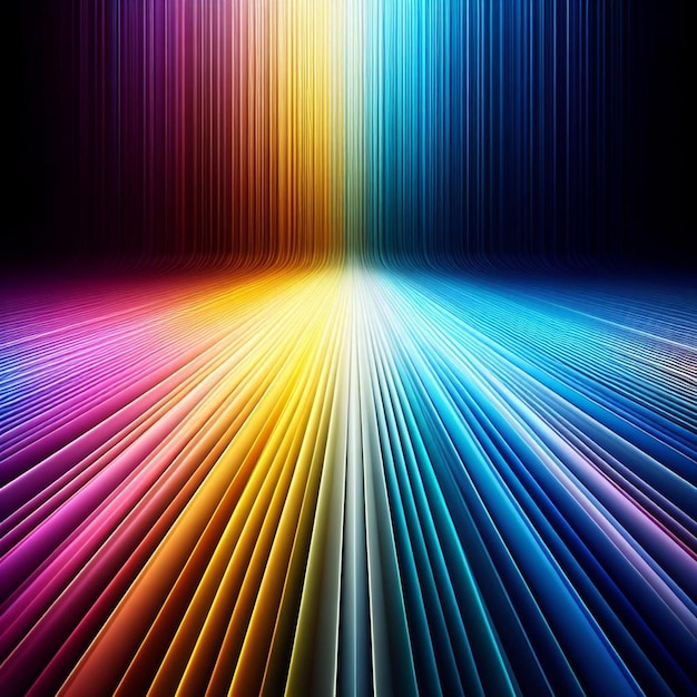 PSD art vectoriel hyperréaliste arc-en-ciel coloré spectre de lumière faisceaux de sphères de verre fond d'écran