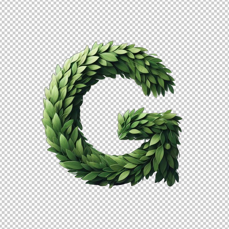 PSD arte de alfabetos de hojas líquidas png