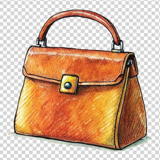 PSD arte de la bolsa de mano aislado en un fondo transparente